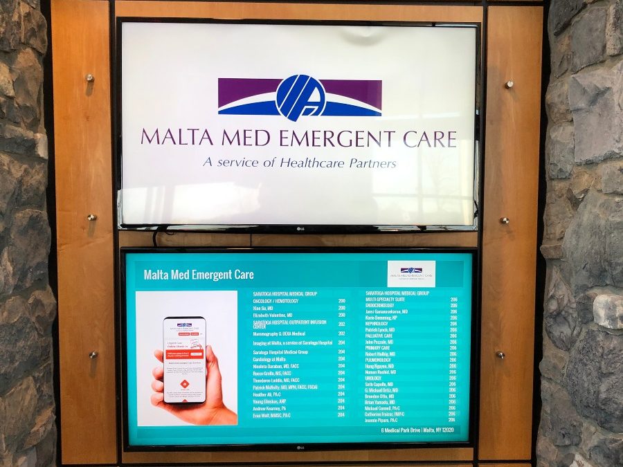 Digital Signage Malta Medical Emergent Care Albany NY